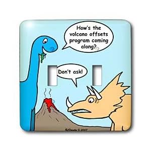 Rich Diesslins Funny General - Editorial Cartoons - Dinosaur Failed Volcano Offsets... by 