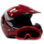 Typhoon Youth Motocross ATV Dirt Bike MX Helmet and Goggles Spiderman Red