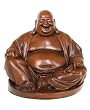 Mahogany Finish Resin Hotei Statue