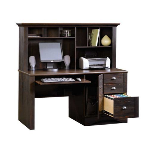 Corner L Shaped Desk With Hutch Black And Cherry Office Computer Table Study Review 986006 Becraftleila8115