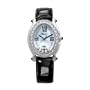 Chopard Happy Sport Oval Womens Black Strap Mother-of-Pearl Dial 18K White Gold Diamond Watch 27/7000-23/11WMP