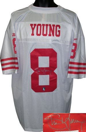 Steve Young signed San Francisco 49ers Vintage Reebok White Jersey- Young Hologram
