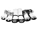 3 Pair Black Baby Girl Party Socks--Organza Gift Pouches 0-9 M -Baby Emporio