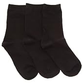 Childrens/Kids Plain Cotton Rich School Socks (Pack of 3)