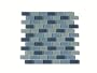 Interceramic INSBM1X2ARC Shimmer Blends Glass Mosaic Tile, 1-by-2-Inch Tile on a 12-by-12-Inch Mosaic Mesh, Arctic Matte