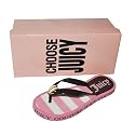 Womens Juicy Couture Rubber Shoes: Casual Striped Flip Flop Slippers