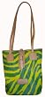 Women's Dooney & Bourke Purse Handbag Tote Exclusive Little Bucket Bag Zebra Green/Yellow