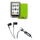 EMPIRE Barnes and Noble Nook Color Neon Green Stealth Rubberized Design Hard Case Cover + Stereo Hands-Free 3.5mm Headset Headphones [EMPIRE Packaging]