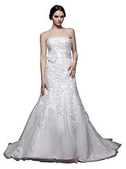 Taffeta Mermaid  Lace Wedding Dress  With Pearls