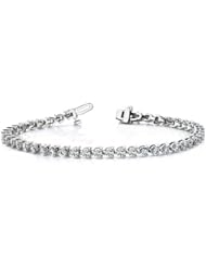 6.00 ct Ladys Round Cut Diamond Bracellet In 14 Karat White Gold