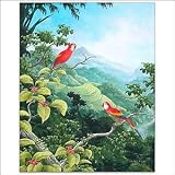 The Attractive Red Feather Painting - Bali Art - CraftNetwork - New