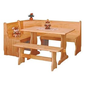 Solid Wood Kitchen Corner Breakfast Nook - Unfinished