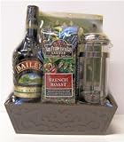 Baileys Gift Basket with Coffee Press and Sugar Cookies - Christmas Gift Basket