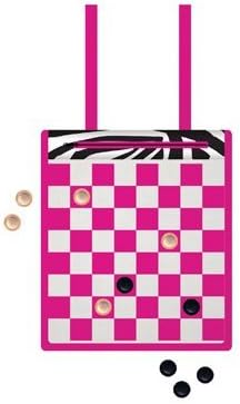 Trendy Travel Zebra Animal Print Travel Game Checkers Set