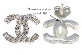 Silver plated CC stud earrings - fitted with swarovski crystals - sizes 8mm to 12mm - hand polished to a very high jewellery standard - packed in a lovely velvet pouch