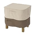 Veranda Ottoman/Side Table Cover, Pebble for Square Ottomans or Side Tables up to 21 Inches Long, 21 Inches Wide, 17 Inches High