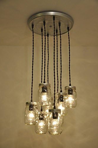 Mason Jar Chandelier Pendant Light Fixture 8 JARS