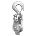 Campbell 4102V 6" Single Steel Extra Heavy Eastern Pattern Snatch Block with Stiff Swivel V Latch Hook, 2 ton Load Capacity, 3" Sheave