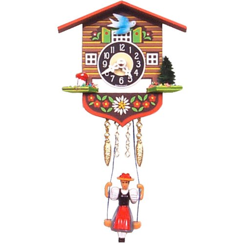 Black Forest House Clock Swinging Girl