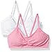 Fruit of the Loom Big Girls Lace Crop Top Bra 2 Pack, Neon Pink/White, 34