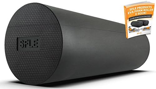 Exercise Foam Roller - HUGE SALE! OVER 30% OFF FOR A LIMITED TIME ONLY! Premium Exercise EVA Foam - FREE E-BOOK WITH EVERY PURCHASE (sent to your e-mail after the foam roller has been shipped)! For Athletes, Sportsmen &amp; Yoga Pilates Moms - Black - Highdensity - Bounce Back Technology - Smooth Surface - 18' by 6' - Take It Anywhere! - Highest Quality Eva Foam available! - For Sore Back, Strengthening, Massaging and Relieving Tight Muscles - for Physical therapy, Exercising - Yoga - GYM work - Massage - Balance Trainer - Pilates - Comprehensive Core Workout - Myofascial Release - 100% LIFETIME REPLACEMENT GUARANTEE!