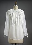 Romantic Peasant Style Blouse, Hand Crafted in Romania ~ Fine Cotton with Hand Made Embroidery