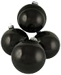 Club Pack of 16 Shiny Black Glass Ball Christmas Ornaments 3.25" (80mm)
