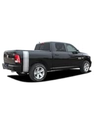 Automotive Parts and Accessories: RAM RUMBLE STRIPES : 2009-2014 Dodge Ram Rear Truck Bed Panel Striping Vinyl Graphic Decal Stripes (Fits ALL MODELS) (Color-3M 5095 Matte Black) - MoProAuto