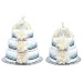 Diaper Cake - Cream Dahlias W/blue Stripes