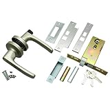 ハイロジック:玄関インテグラル錠 レバータイプ シルバー バックセット100mm NP-CL-123-SL