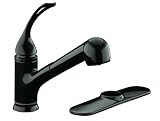 KOHLER K-15160-L-7 Coralais Single Control Pullout Spray Kitchen Sink Faucet, Black Black
