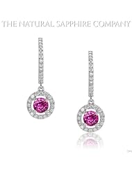 0.76ct. Natural Untreated Ruby Earrings with 58 pave diamonds 0.48ct. total.