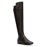 MICHAEL Michael Kors Women's Bromley Flat Boot Black Snake Print/Stretch 9 M