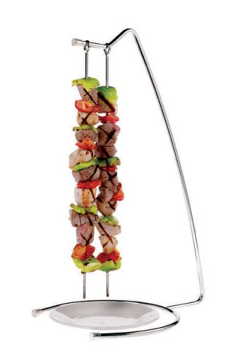 Paderno World Cuisine Stainless-steel Set of Four Grill Skewers and Stand