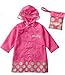 SKL Unisex Kid's Fashion Waterproof Cartoon Raincoat for boy or Girl,4 Sizes,3 Colors (XL, Pink)