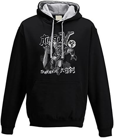 Hoodie hooded double color man Vultus V Voltes Combattler black 2_XXL