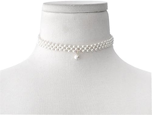 Aitada Gothic Style Imitation Pearl Choker Elegant Necklaces Vintage Jewelry