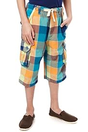 Pure Cotton Checked Cargo Shorts