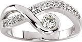 14 karat white-gold Moissanite & Diamond Ring