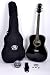 SX Mentor BK Acoustic Guitar Package, Black with Instructional DVD & Carry Bag Included