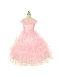 Toddler V-neck Chiffon/Satin Off the Shoulder Pageant Dress/Wedding Party Dress 