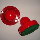 Air Hockey Arcade Quality - 2 x 67mm Pusher Handles Red