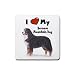 I Love My Bernese Mountain Dog Rubber Square Coaster (4 pack)