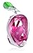 Easy Snorkel Full Face Snorkeling Mask - 180 Panoramic View for Increased Visibility, Tubeless Technology Snorkeling Gear Prevents Gag Reflex - (Pink, S/M)