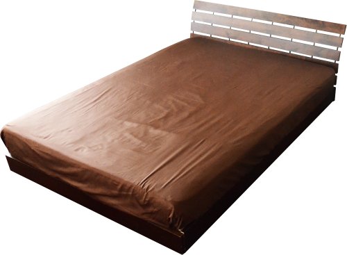 エムール ボックスシーツ セミダブル 綿310本サテン 防ダニ 抗菌 防臭 日本製 ビターブラウン