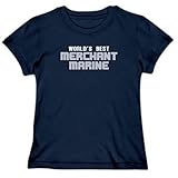 IMAGE OF WORLD'S BEST Merchant Marine Occupations Womens T-Shirt (Navy Blue, Size Large)