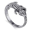 .925 Quality Sterling Silver Band Crocodile Ring