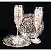 Fireworks Design - Hand Painted - Matching Set of Toasting Flutes - 6 oz. & 7 inch Cake Plates