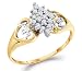Cluster Diamond Ring Anniversary Womens 10k Yellow Gold (0.15 Carat)