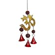 Aluminum Hindu OM Chime With Bells, 10 " Hanging Length